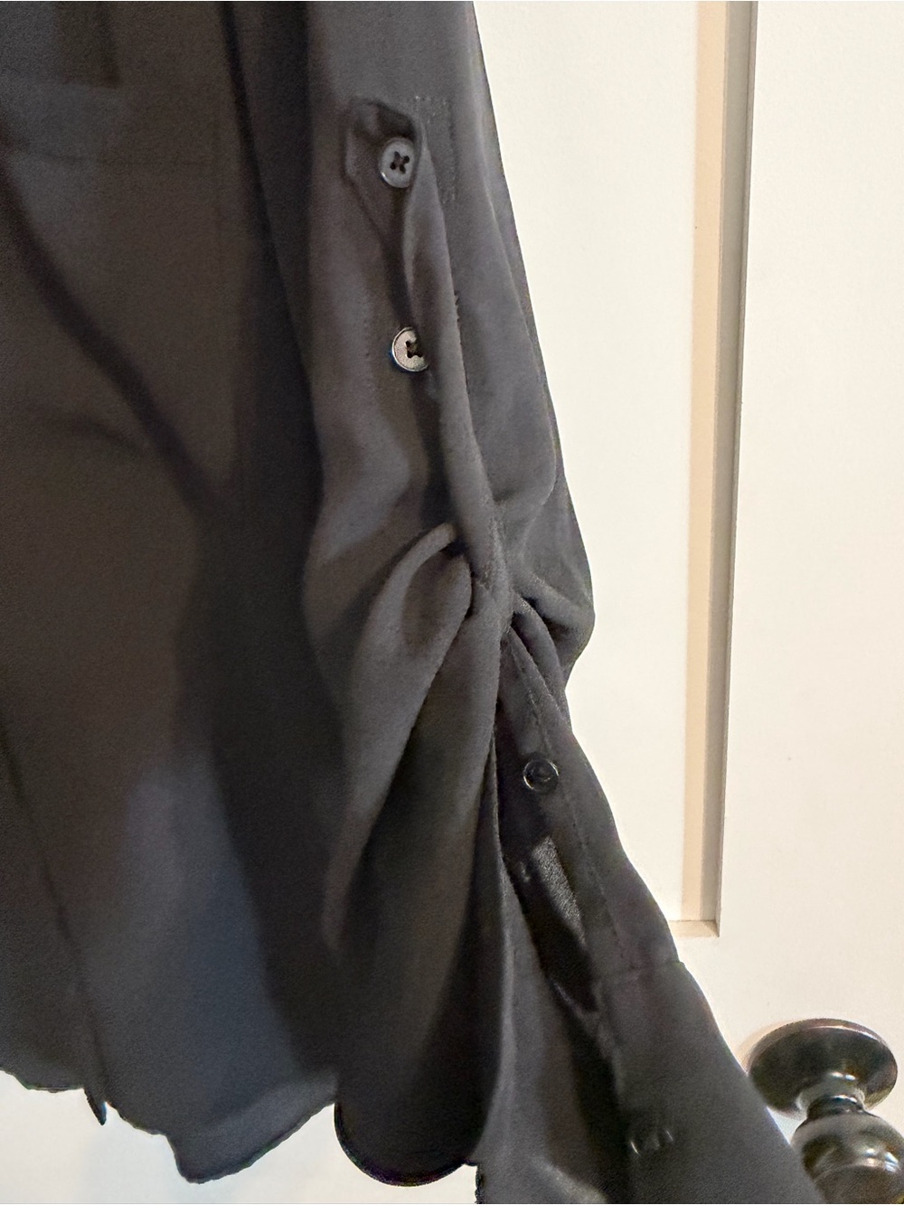 Black Women's Button-Front Blouse - Express Brand - Picture 3 of 8